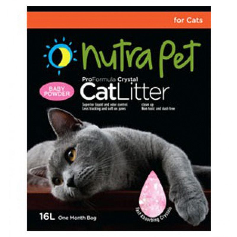 NutraPet Cat Litter Silica Gel 16L Baby Powder Scent Buy at