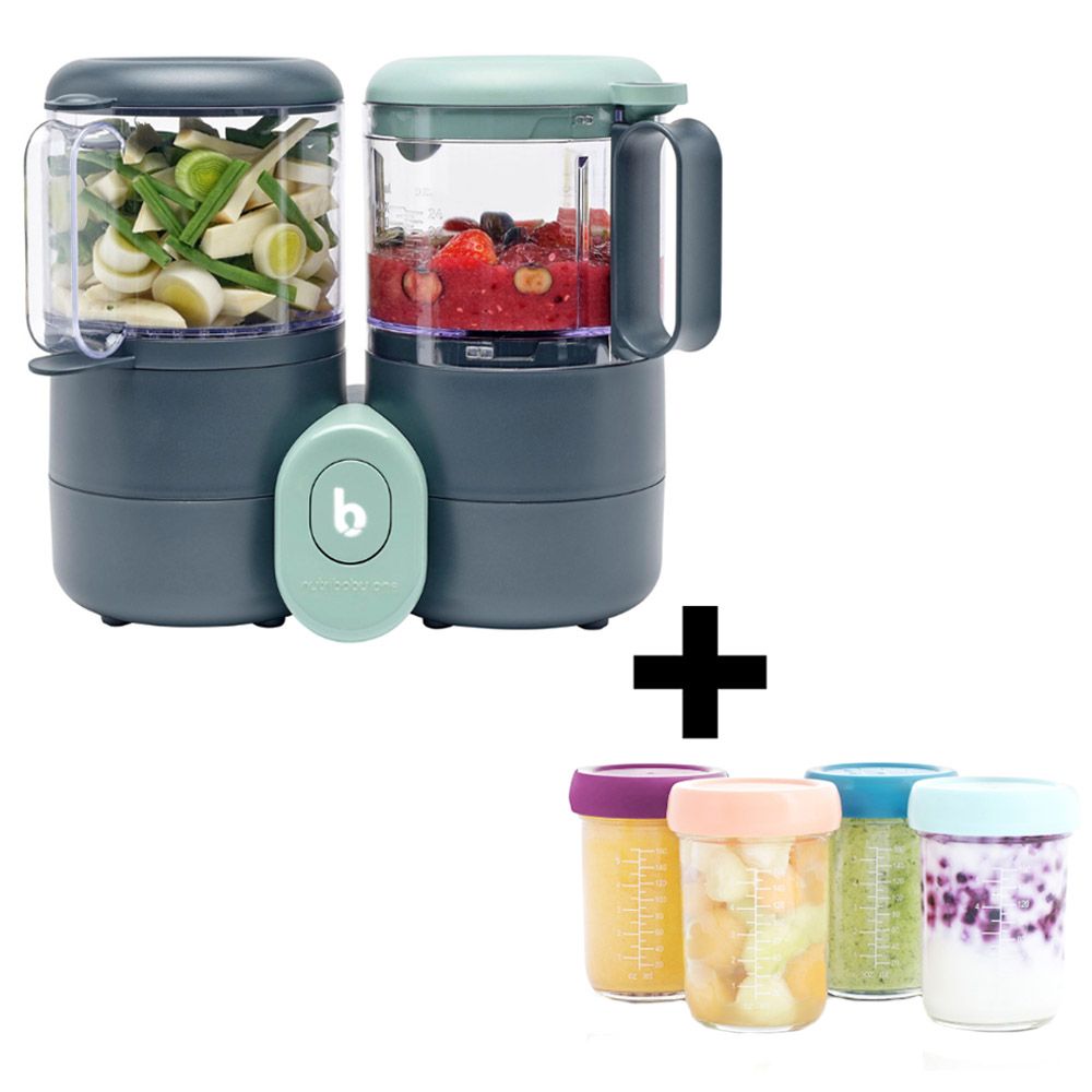 Babymoov - Nutribaby 4-in-1 Food Processor & 4 Glass Containers