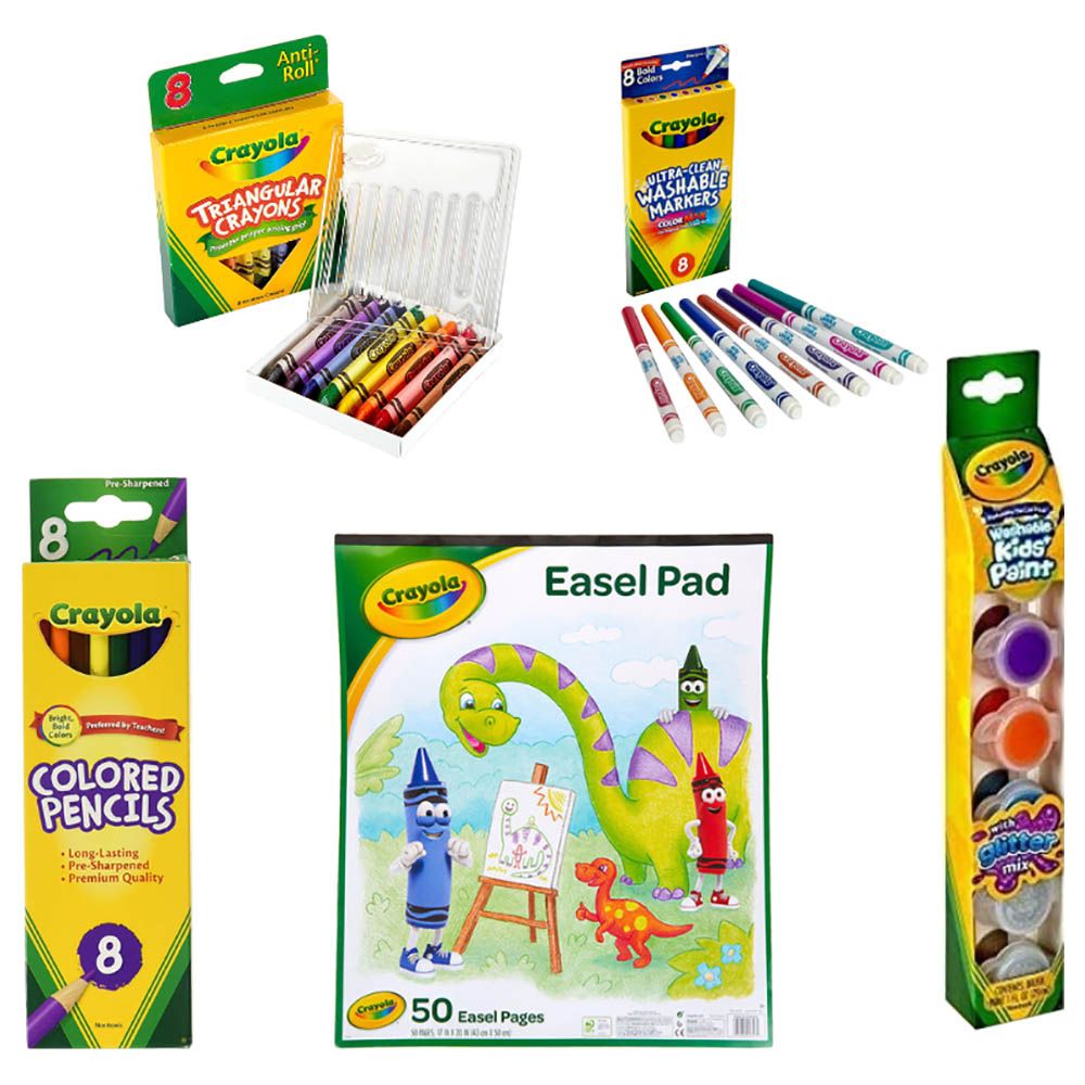 Crayola No-Drip Non-Toxic Paint Brush Pen Set, Assorted Color, Set of 5 