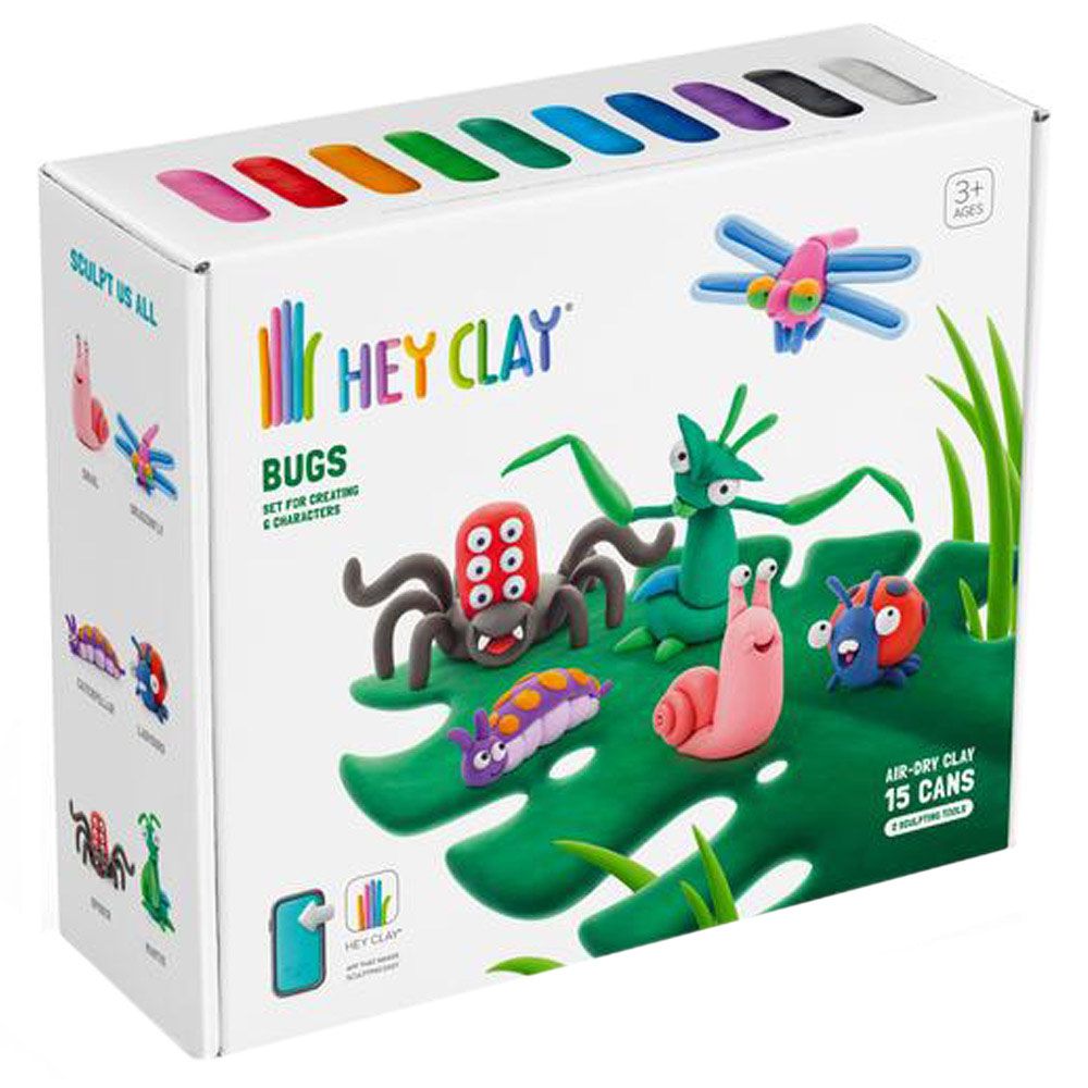Hey Clay - Bugs Modelling Air Dry Clay Kit - 15pcs