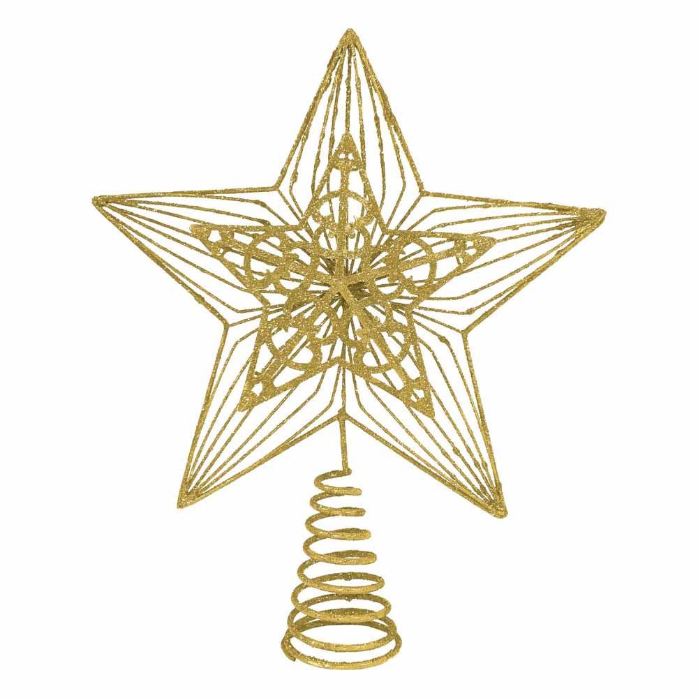 Gold christmas tree star topper deals
