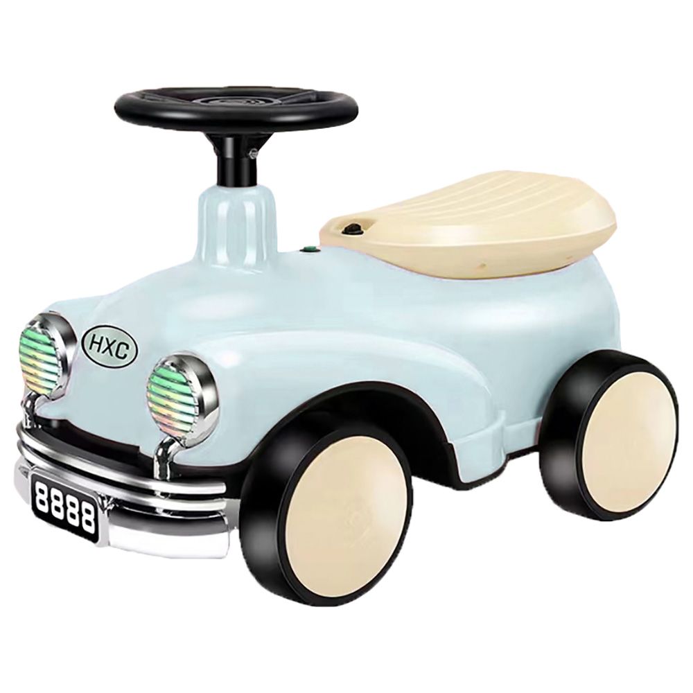 Factory Price Kiara Kids Balancing Ride On Vintage Car Blue Black