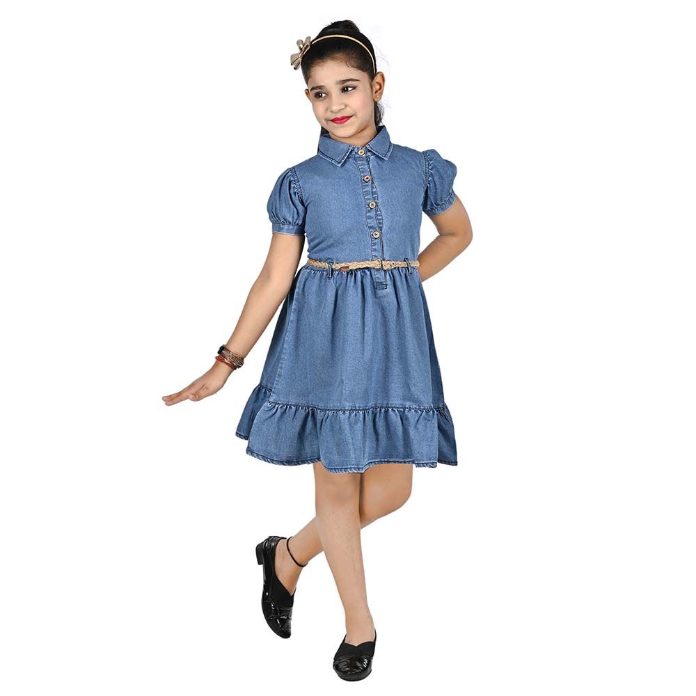 Denim flower deals girl dress