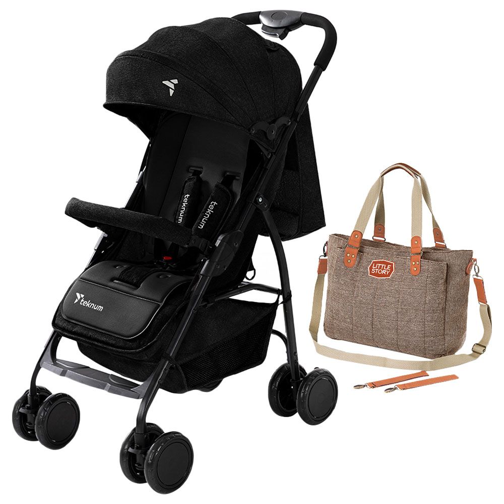 Teknum Trip Stroller w Diaper Bag Black