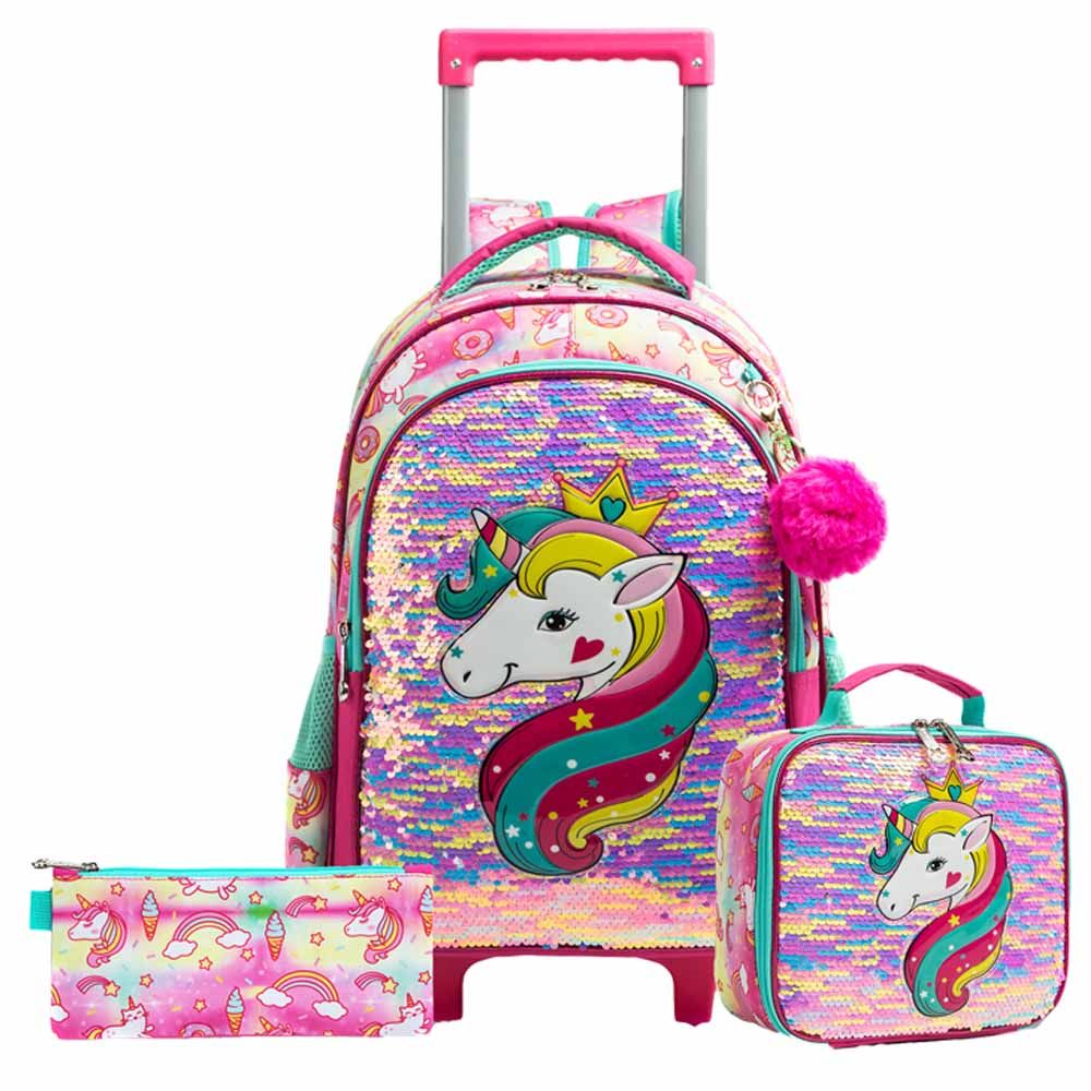 Gymax 2PC Kids Luggage Set 12'' Backpack & 16'' Rolling Suitcase for School  Travel ABS - Walmart.com