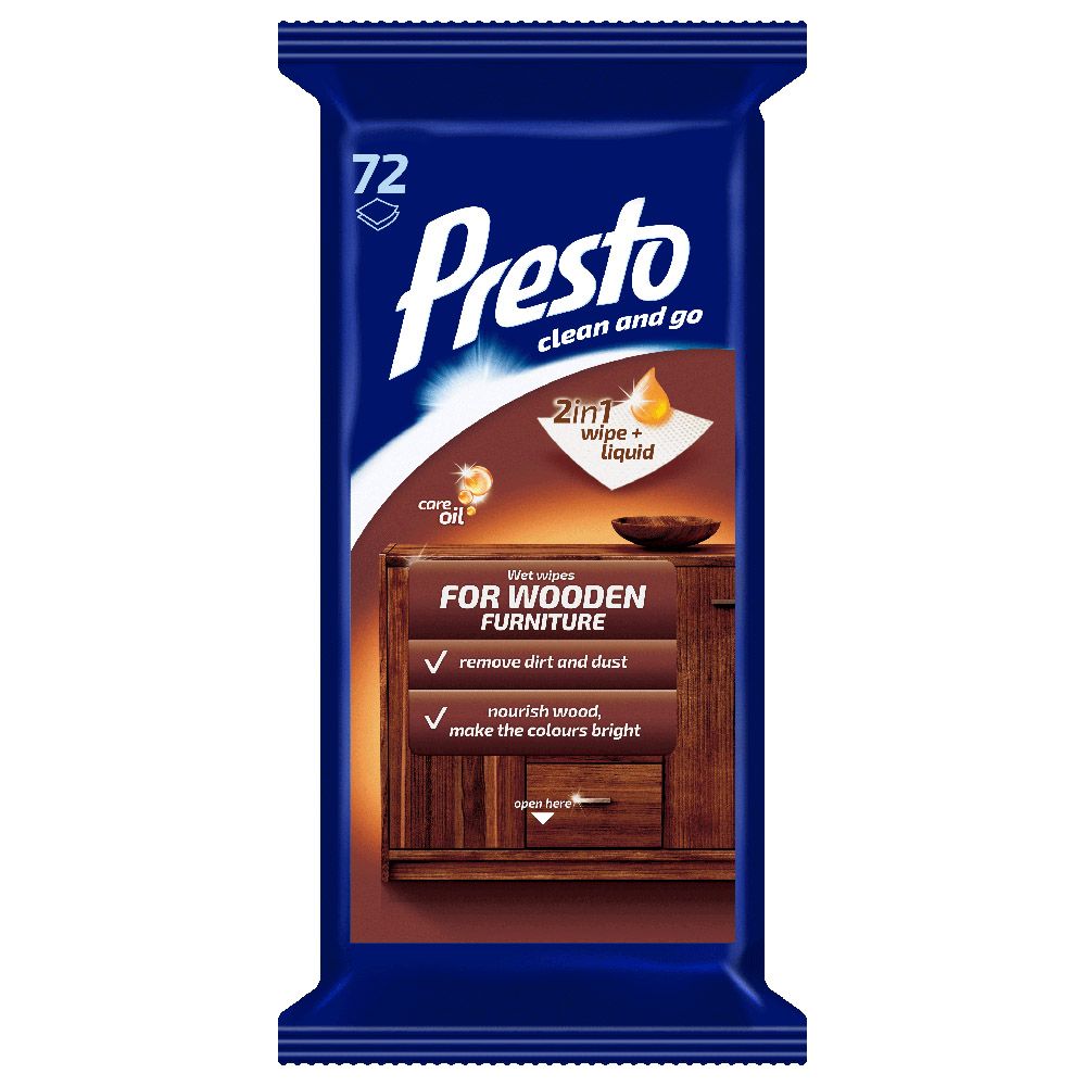 Presto - Household Wipes For Wooden Furniture 72s