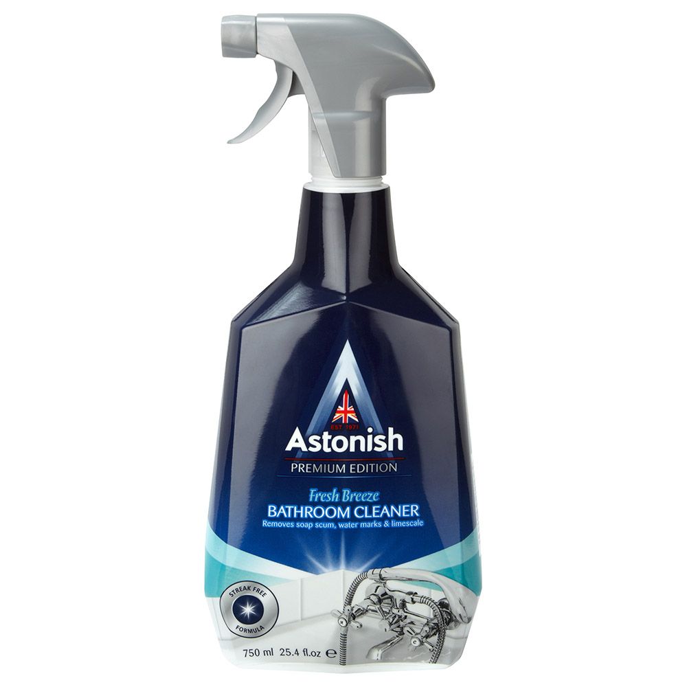  Astonish Streak Free Foaming Bathroom Cleaner Spray Bottle 3  Pack - Deep Cleaning White Jasmine & Basil Scented Spray For Soap Scum,  Watermarks & Limescale - Cleaning Supplies, 750 ml Bottle 