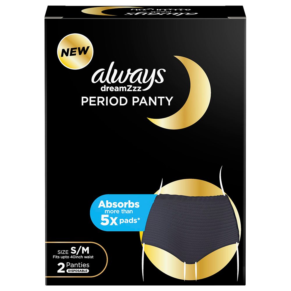 Always ZZZ Disposable Overnight Period Underwear Women Size S/M, 3