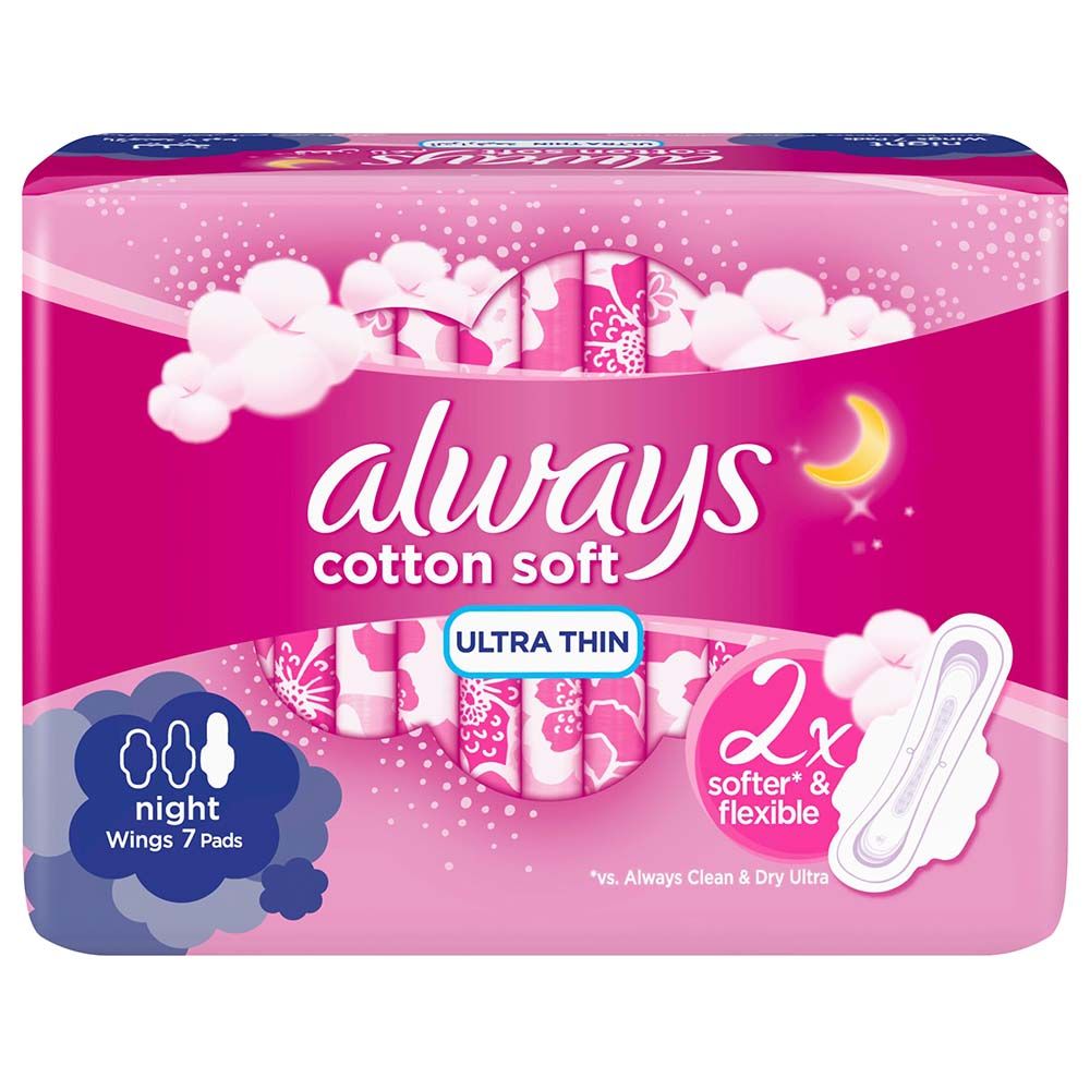 Always Cotton Soft Ultra Thin Night Sanitary Pads With Wings 7