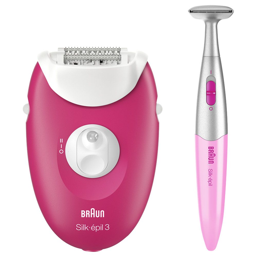 Braun - Silk-Epil 3420 Raspberry Pink Epilator Plus Massage