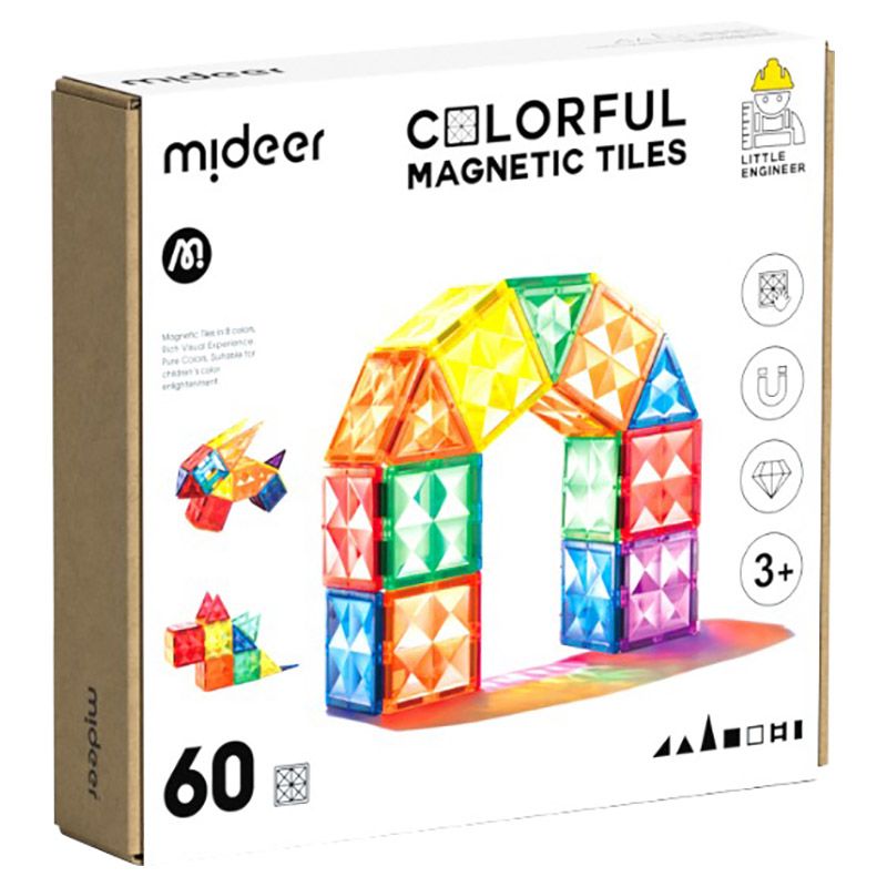 Mideer - Colourful Magnetic Tiles - 60pcs