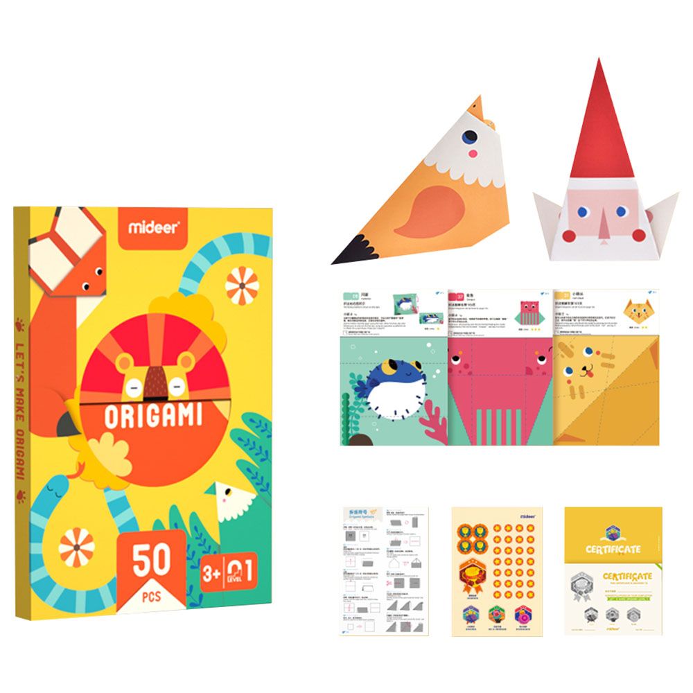 Mideer Kids Origami Paper Planes, 36pcs Kit With Pilot Stickers