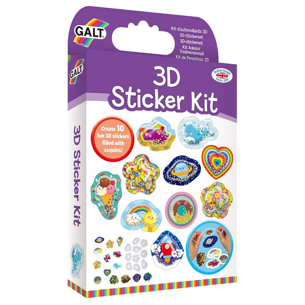 Screen Print Stickers Kit Fun Craft Set For Kids Ages 6+ 8 Stencils Galt  Toys
