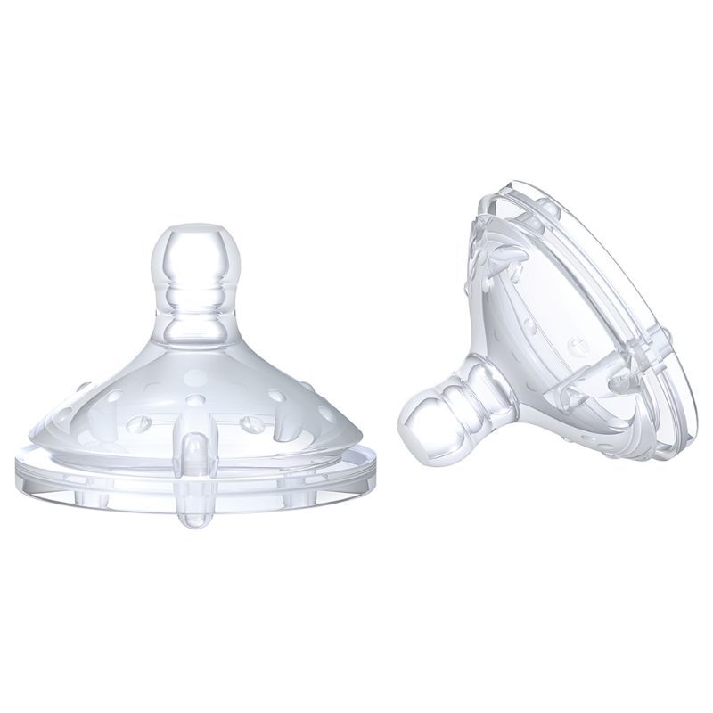 Nuby - Anti-Colic Silicone Nipple - Pack of 2 - Clear