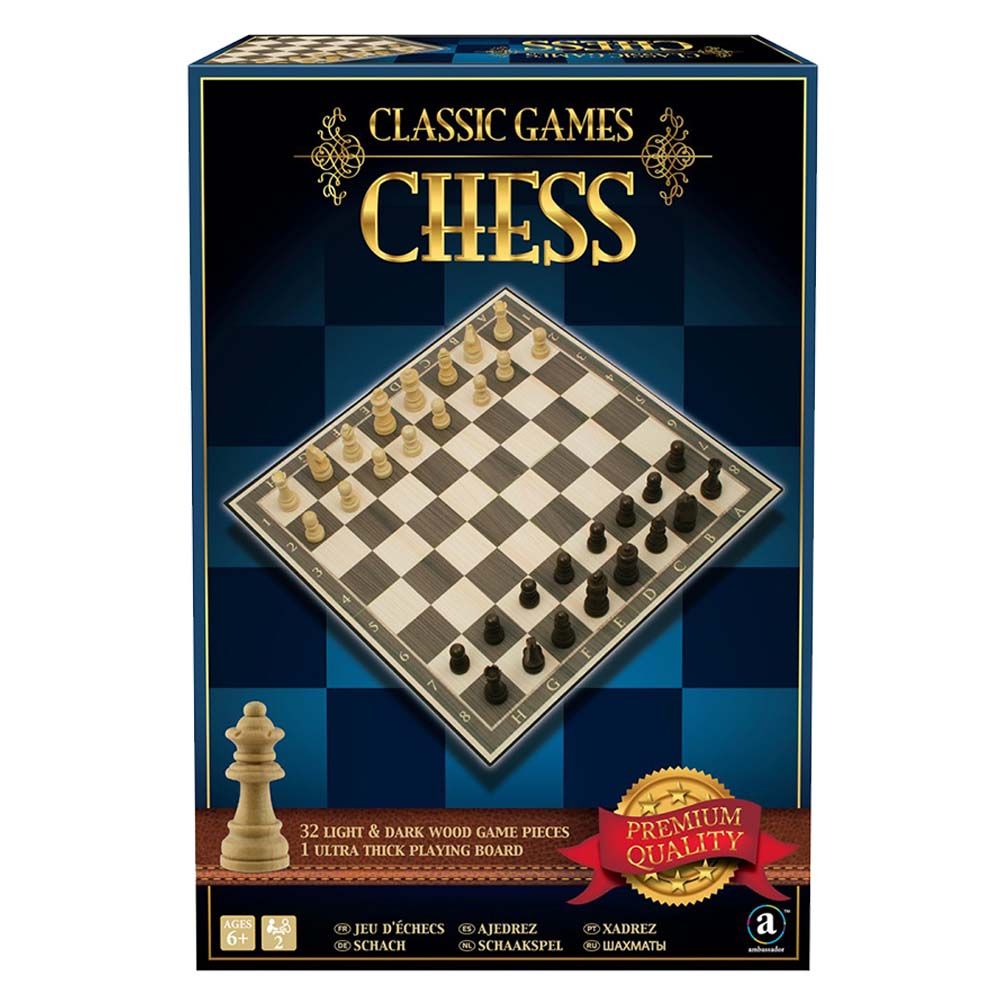 Classic Games Wood Chess Set Board & 32 Game Pieces