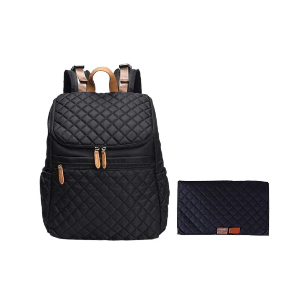 Bumble Bird Nylon Diaper Backpack Set 2 Pcs Black