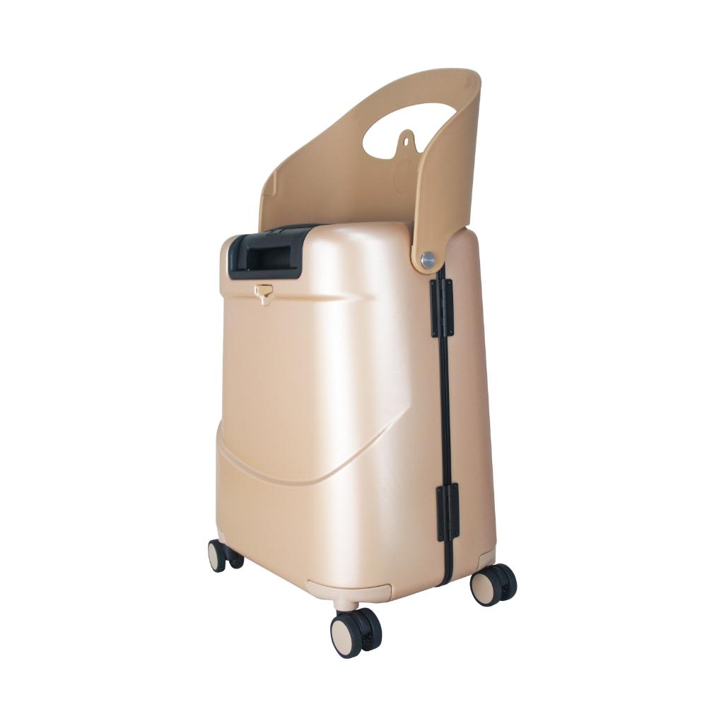Miamily - Carry-On Luggage with Patented Child Seat - 18-Inch - Metallic Gold 