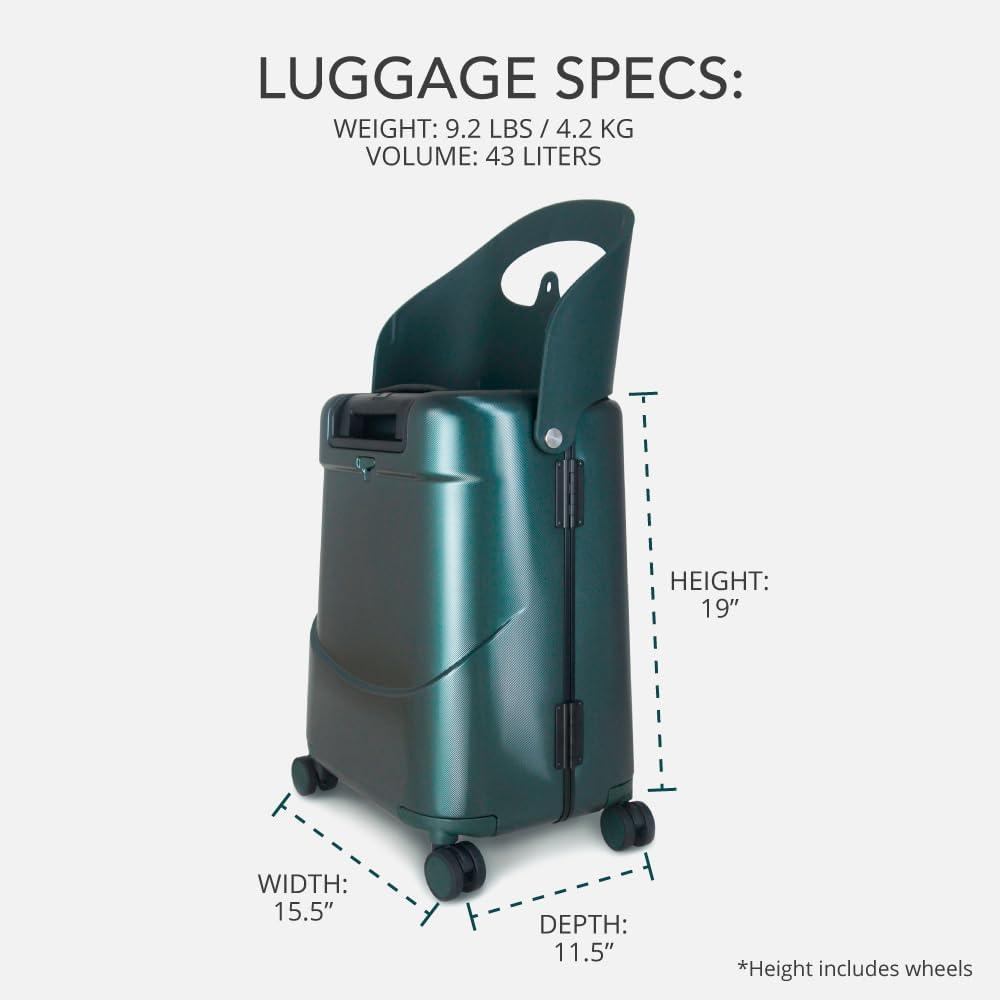 Miamily - Carry-On Luggage with Patented Child Seat - 18-Inch - Forest Green