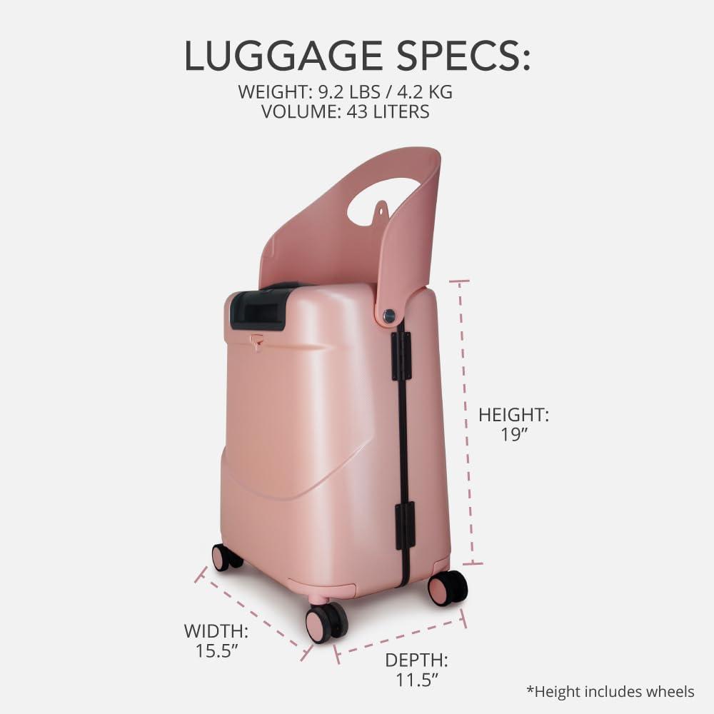 Miamily - Carry-On Luggage with Patented Child Seat - 18-Inch - Dusty Pink