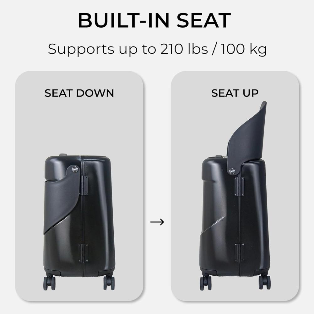 Miamily - Check-In Luggage with Patented Child Seat - 24-Inch - Midnight Black