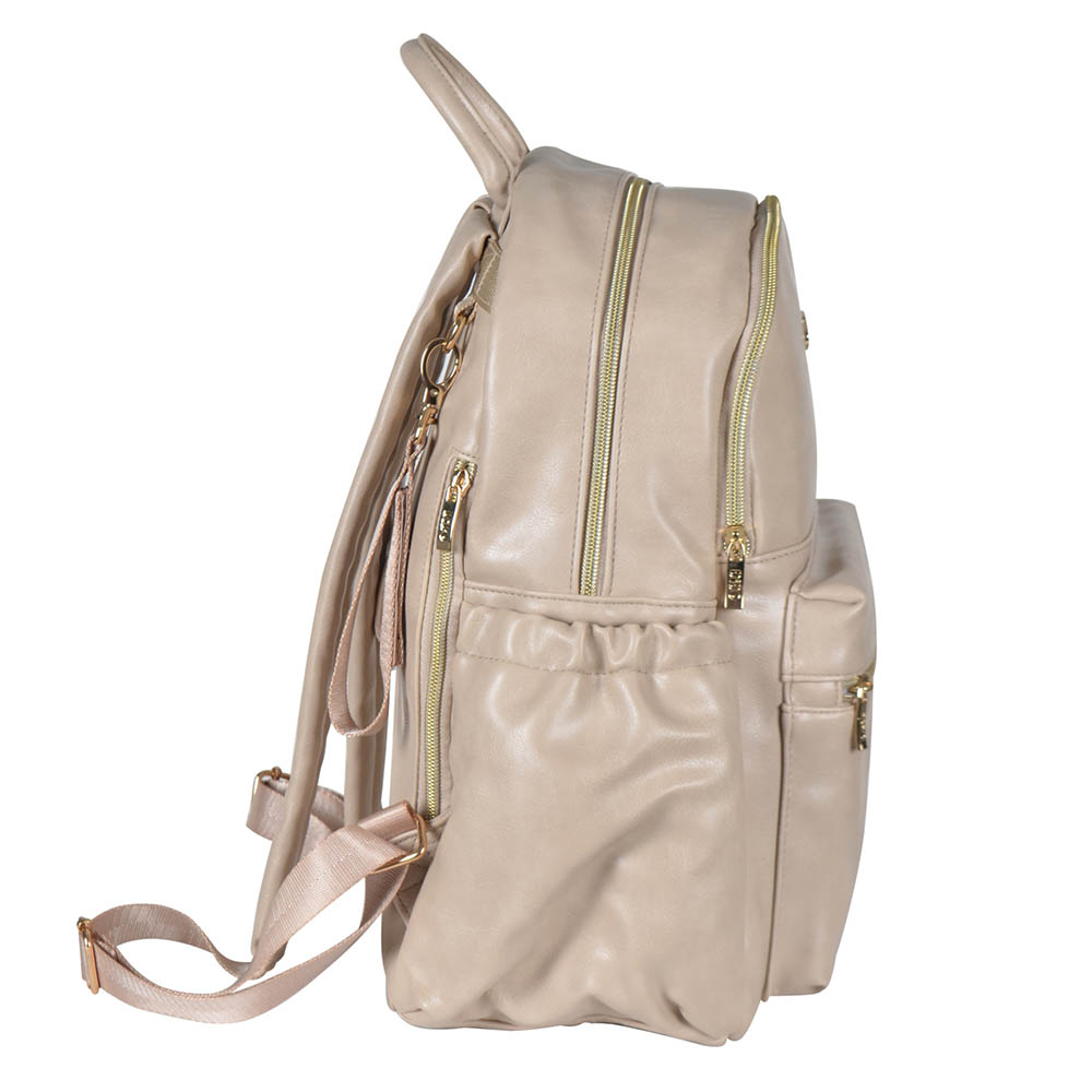 Kiko - Leather Mommy Diaper Bag - Coffee