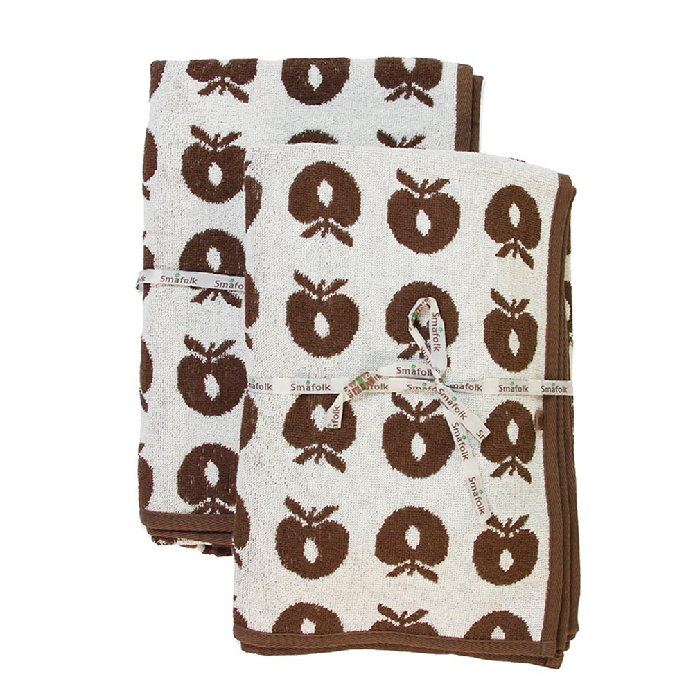 Smafolk - Apples Print Towel - Pack of 2 - Brown