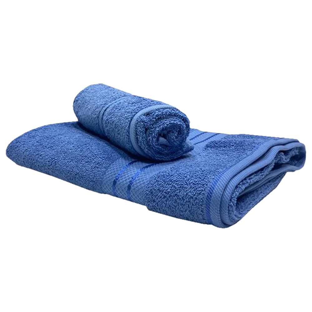 Byft - Bath And Hand Cotton Towel - 2pcs - Blue
