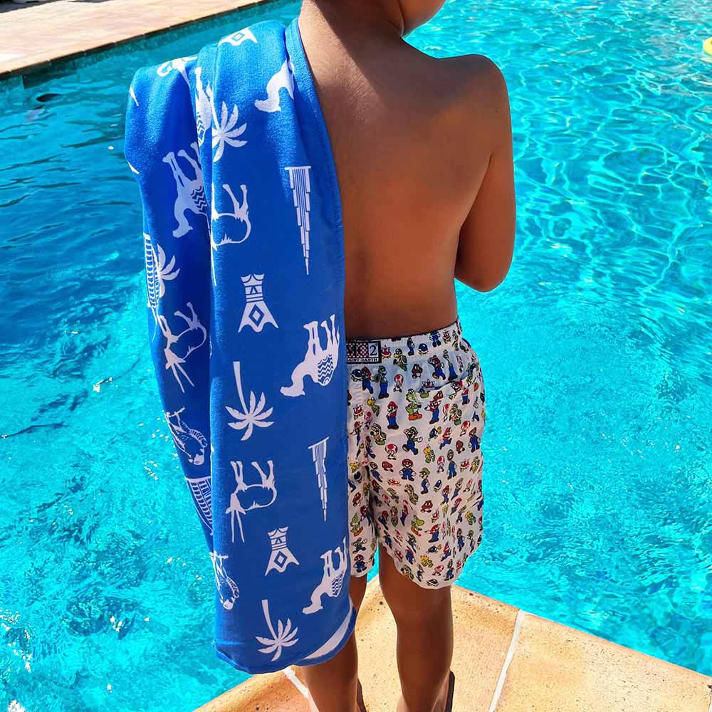Bu Towel UAE Icons Beach Towel for Kids Large - Blue