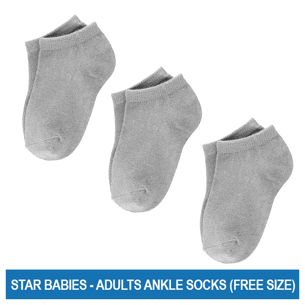 Star Babies Kids Socks 3pcs Solid - Grey