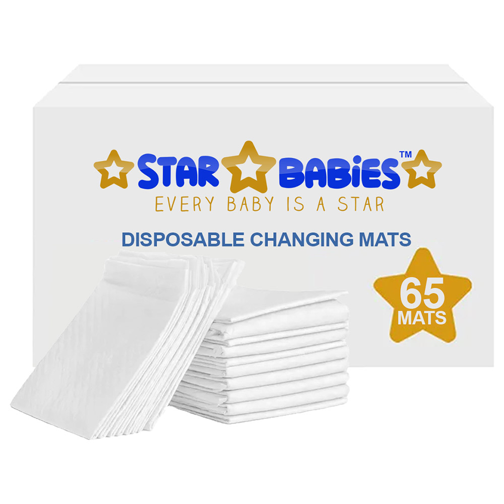 Star Babies - Disposable Changing Mat - L - 45 X 60 cm - 65pcs - White