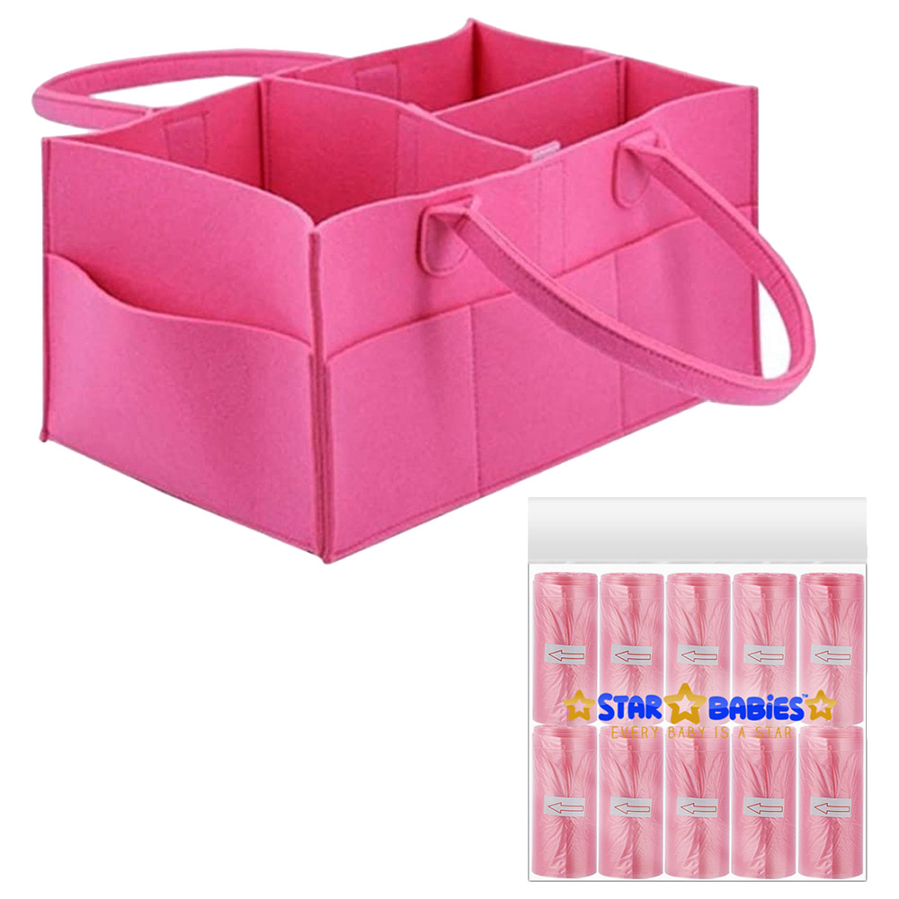 Star Babies - Caddy Diaper Bag Organizer with Scented Bag - 10pcs - Pink