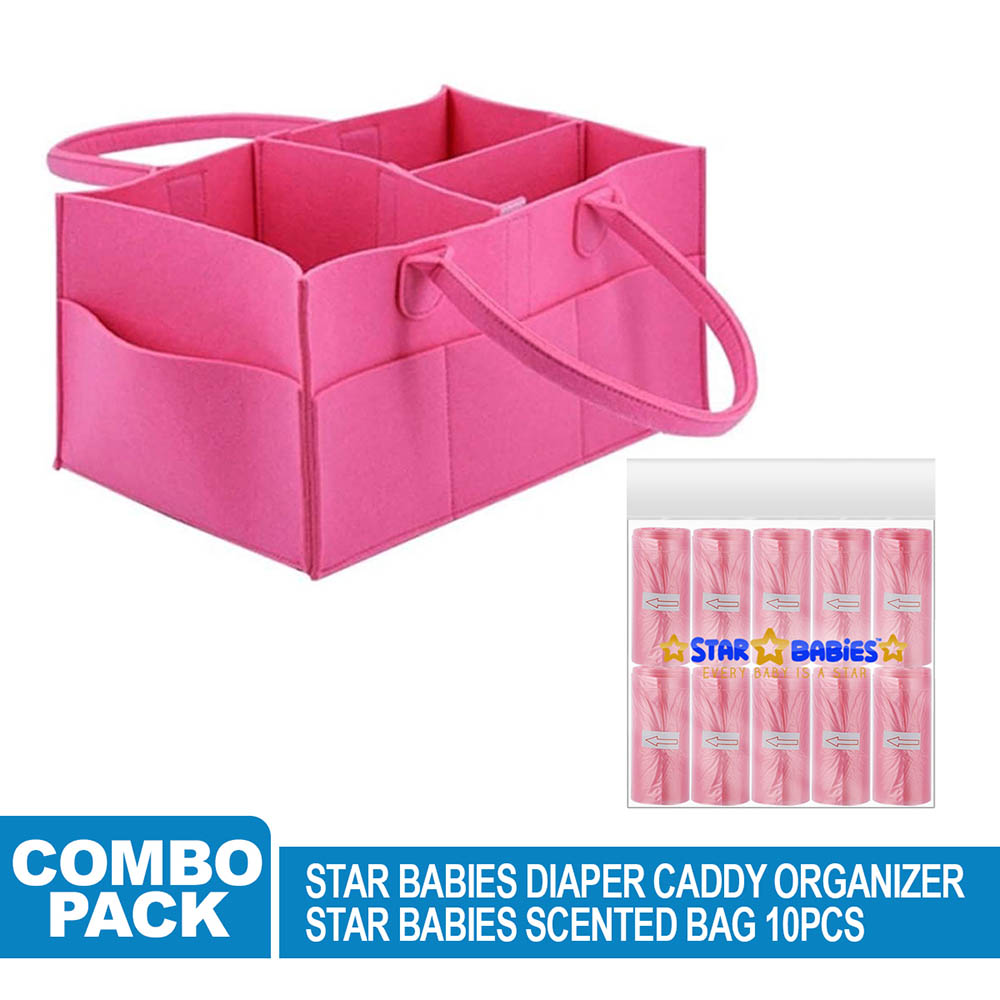 Star Babies - Caddy Diaper Bag Organizer with Scented Bag - 10pcs - Pink