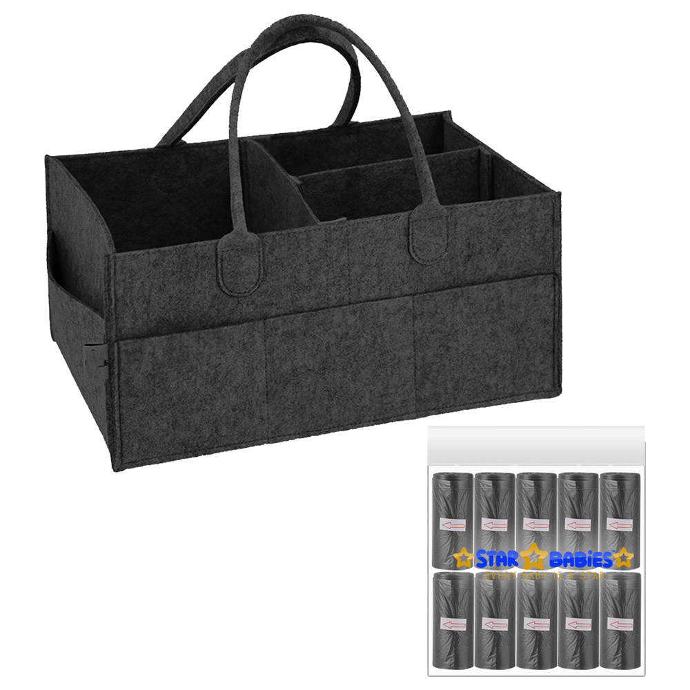 Star Babies - Caddy Diaper Bag Organizer with Scented Bag - 10pcs - Black
