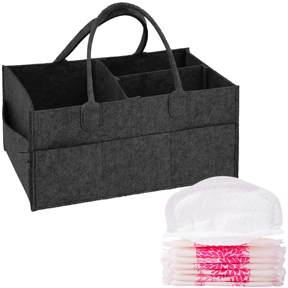 Star Babies - Caddy Diaper With Disposable Breast Pad - 20pcs - Black
