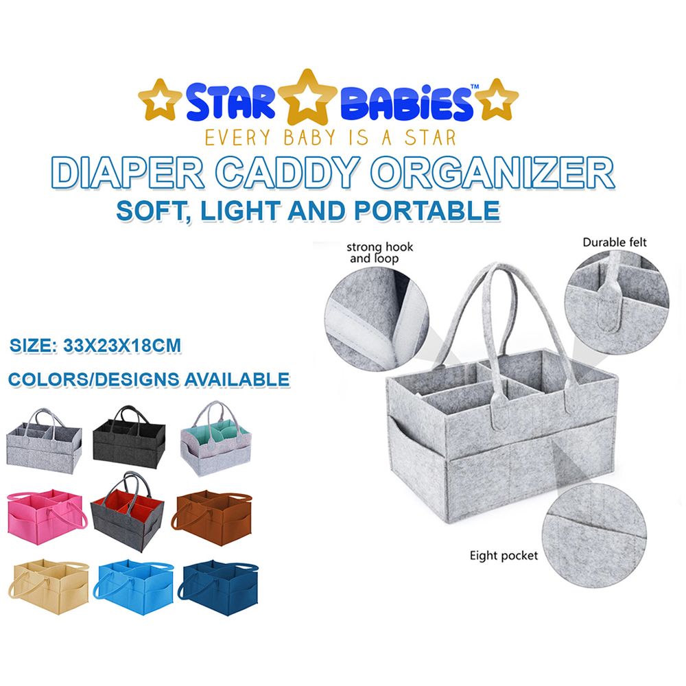 Star Babies - Caddy Diaper With Disposable Breast Pad - 20pcs - Black