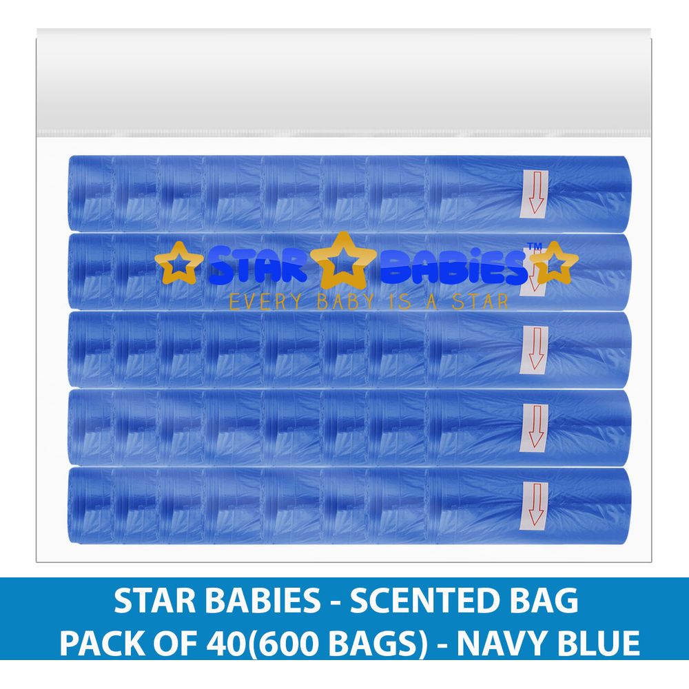 Star Babies - Scented Nappy Bag - 600pcs - Navy Blue