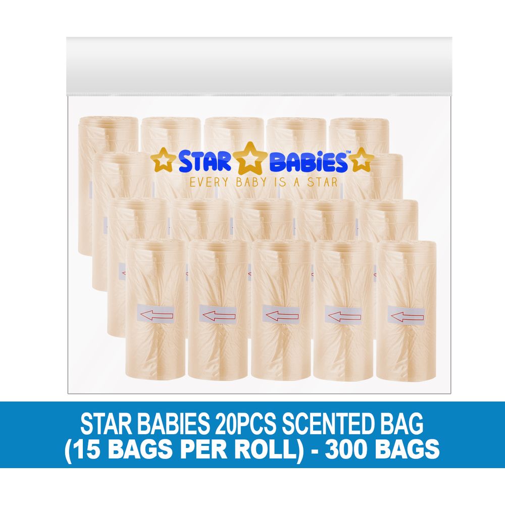 Star Babies - Scented Nappy Bag - 300pcs - Ivory