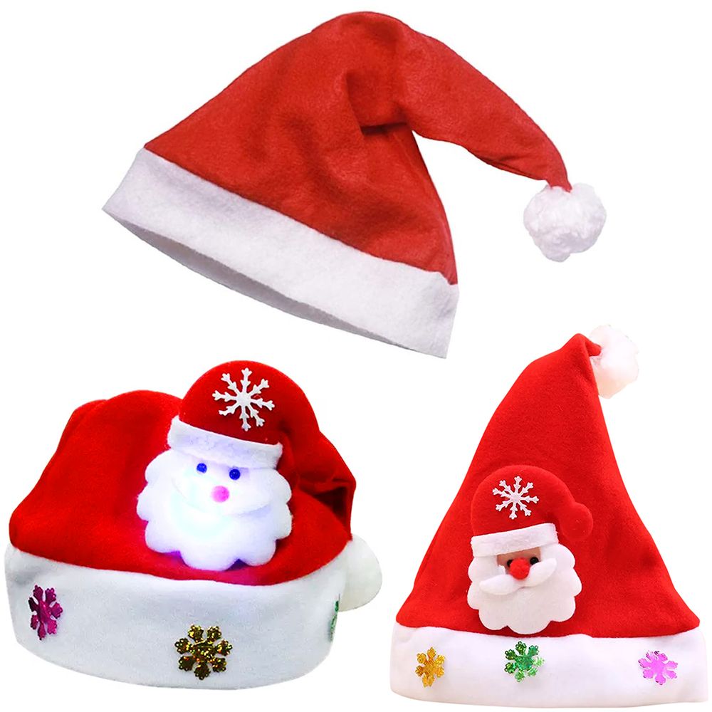 Star Babies - Christmas Hat With Light & Christmas Hat Without Light - 2pcs