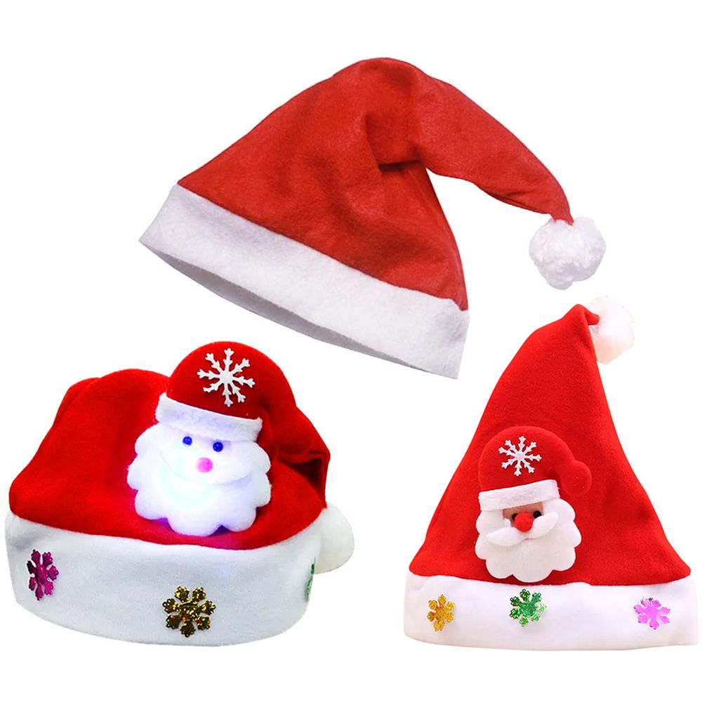 Star Babies - Christmas Hat With Light & Christmas Hat Without Light - 2pcs