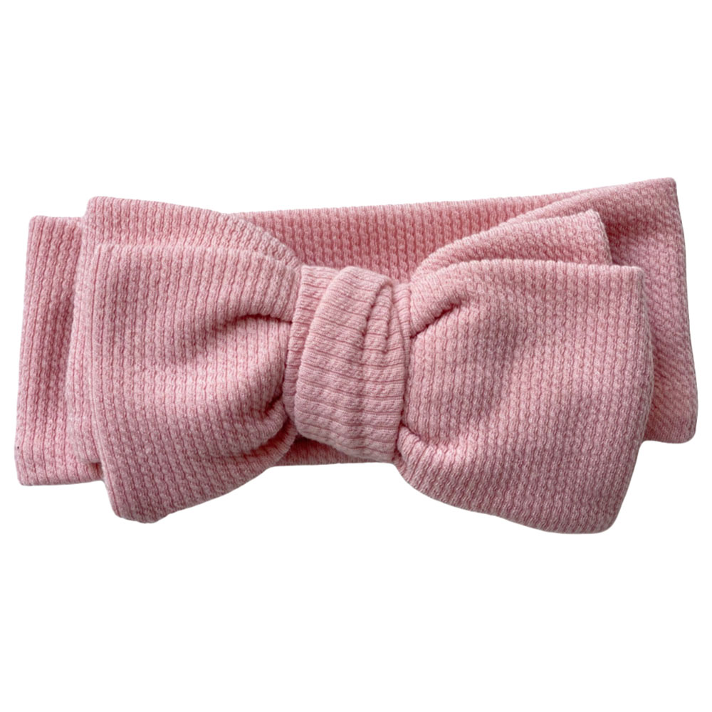 Baby Boss Cotton Headband Bow - Pink