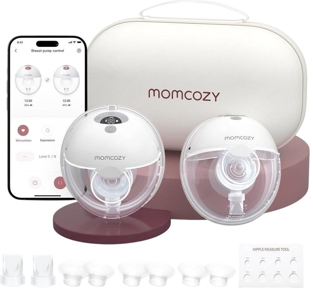 Momcozy - M5 Smart App Wearable Double Breast Pump Kit - Grey