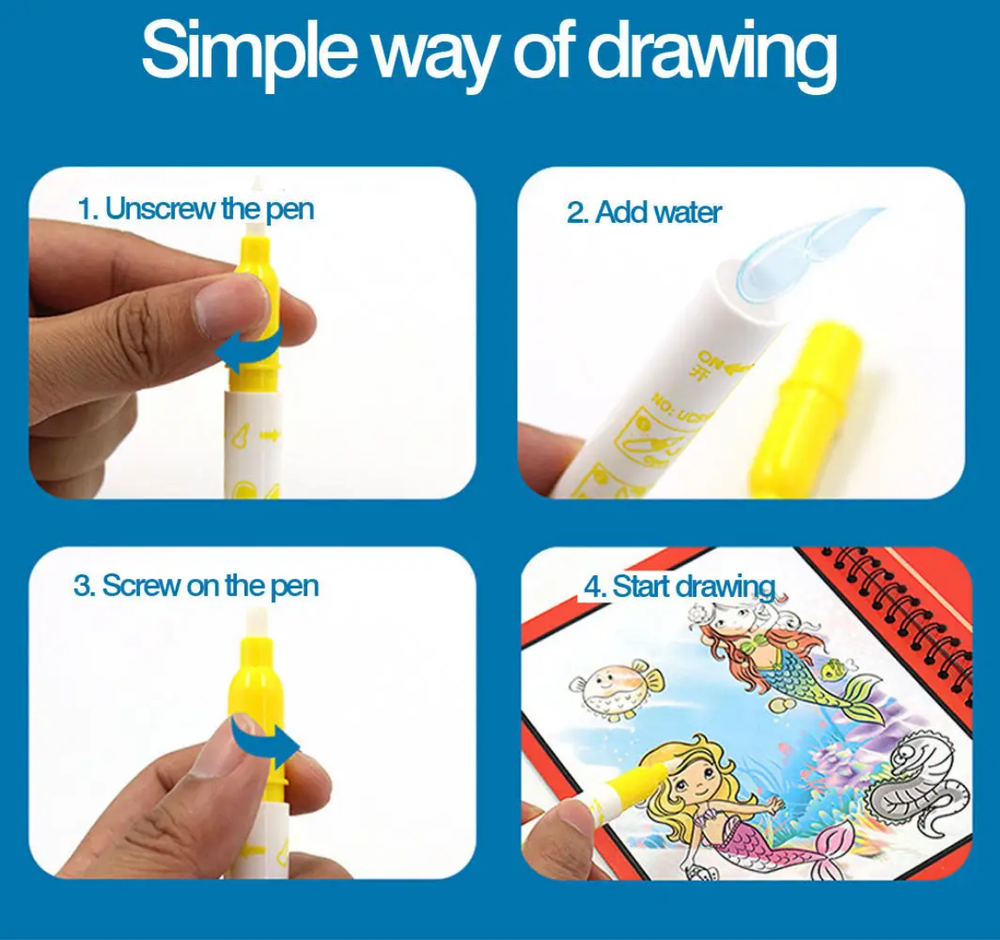 Magic Water Reveal Coloring Book - Forest Friends