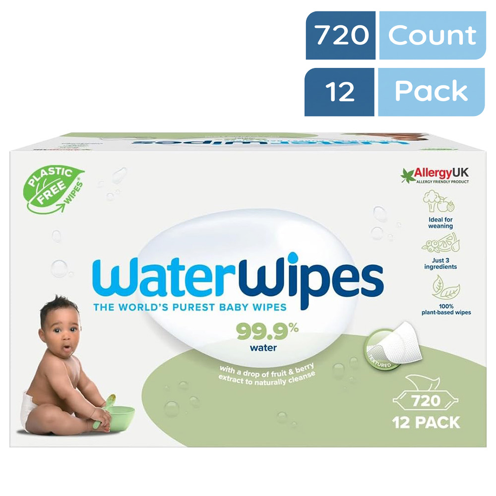 WaterWipes - Plastic-Free Textured Clean Unscented Wipes - Pack of 720
