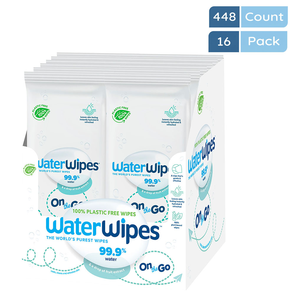 Waterwipes - On-The-Go Plastic Free Wipes - Pack Of 448