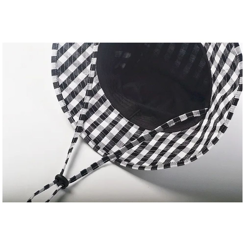 The Girl Cap 3d Ears Detailed Checked Bucket Hat - Black/White