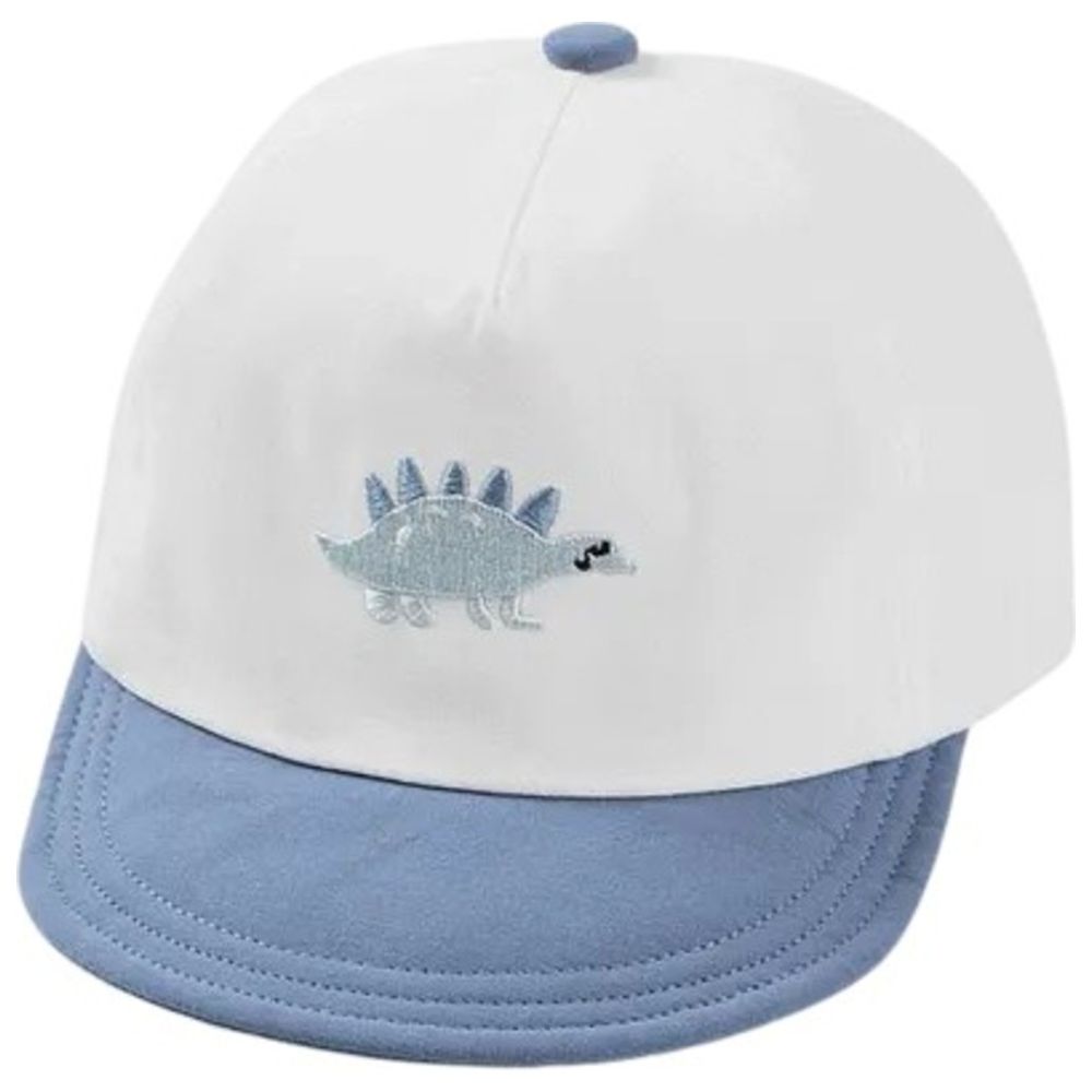 Wonder Kids Boy's Dinosaur Embroidered Cap - White/Blue