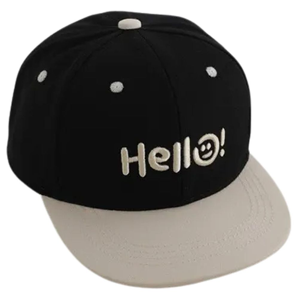 Wonder Kids Kids' Hello Embroidered Cap - Black