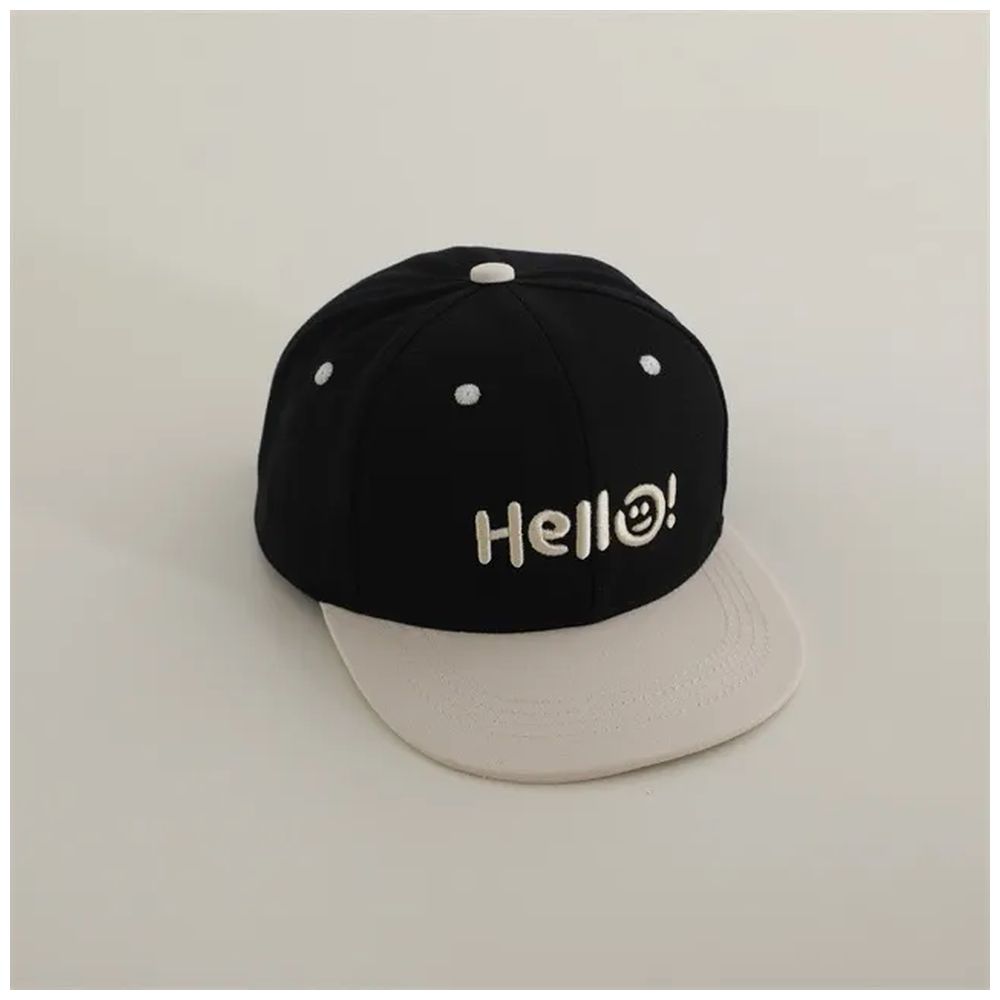 Wonder Kids Kids' Hello Embroidered Cap - Black