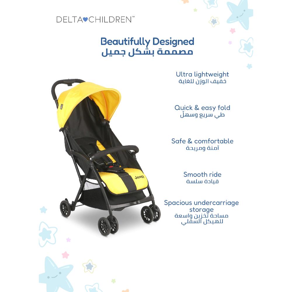 Delta Children - Jeep Compact Air Stroller - Lightweight & Travel-Ready