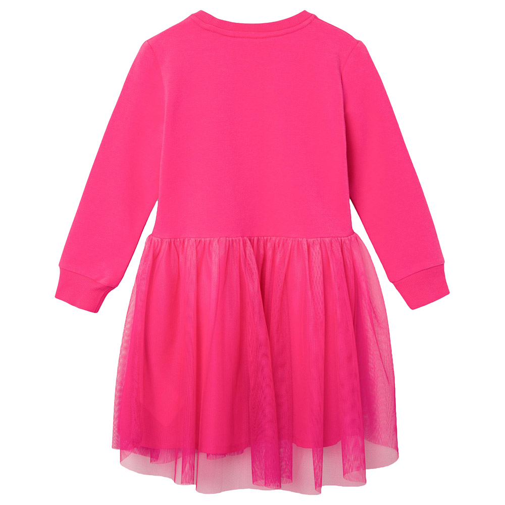 Name It Long Sleeves Tulle Sweat Dress Flambe - Pink